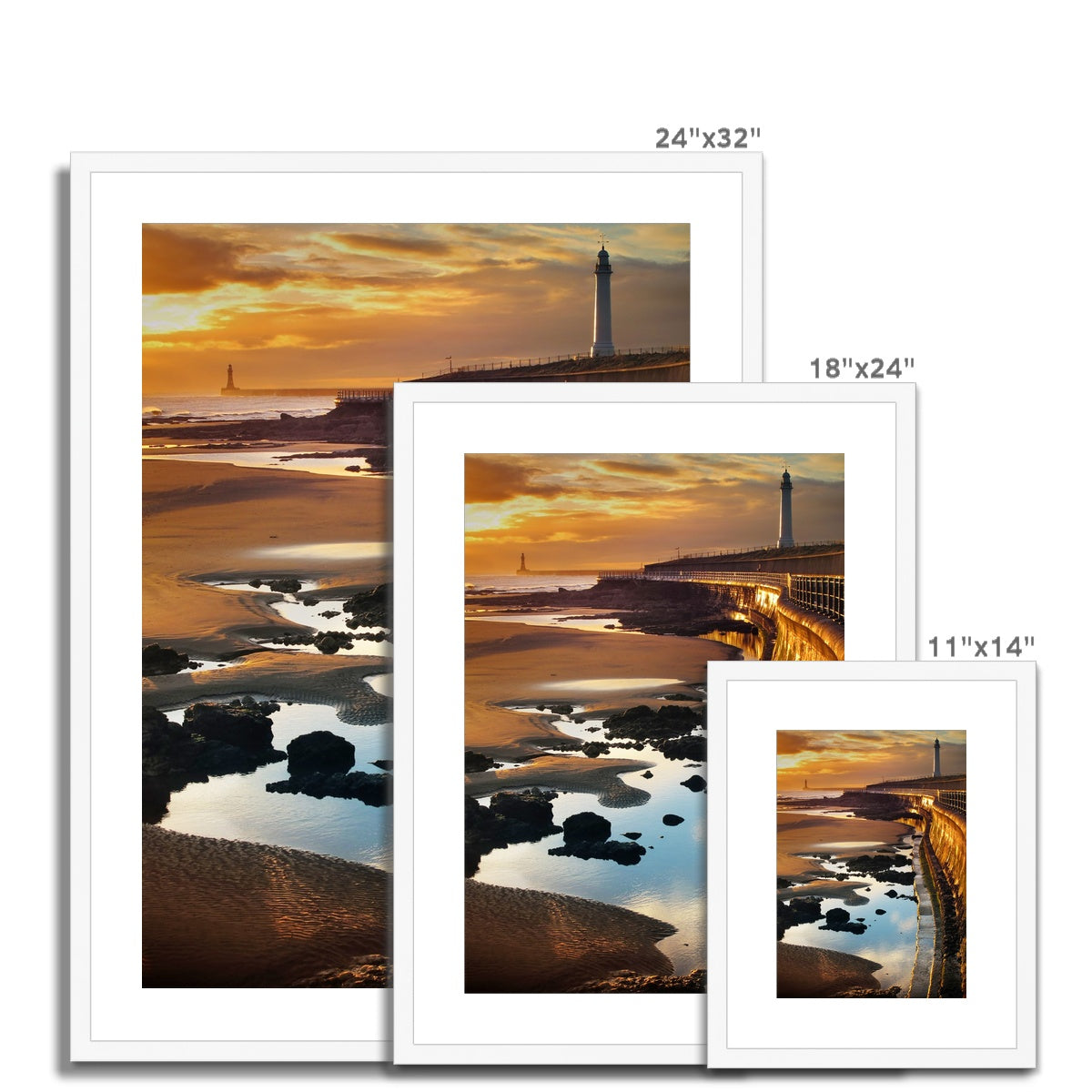 Fine Art Print Framed & Mounted - Seaburn Sunrise, Sunderland
