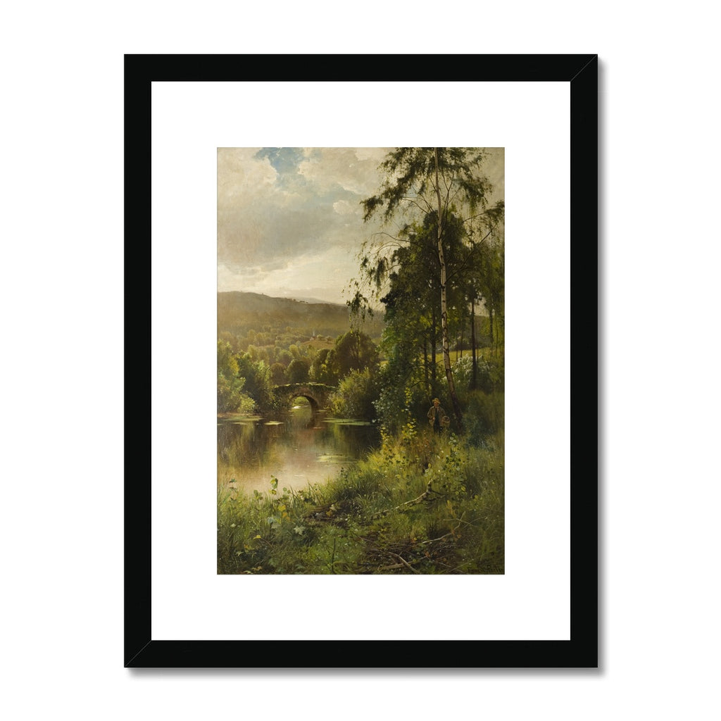 Fine Art Print Framed & Mounted - Landscape in Derbyshire by Ernest Parton