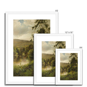 Fine Art Print Framed & Mounted - Landscape in Derbyshire by Ernest Parton